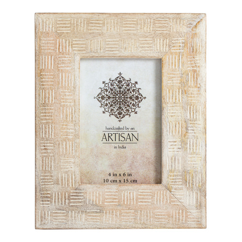 HighST. Striped Boho 4 x 6" Mango Wood Photo Frame Temple & ster